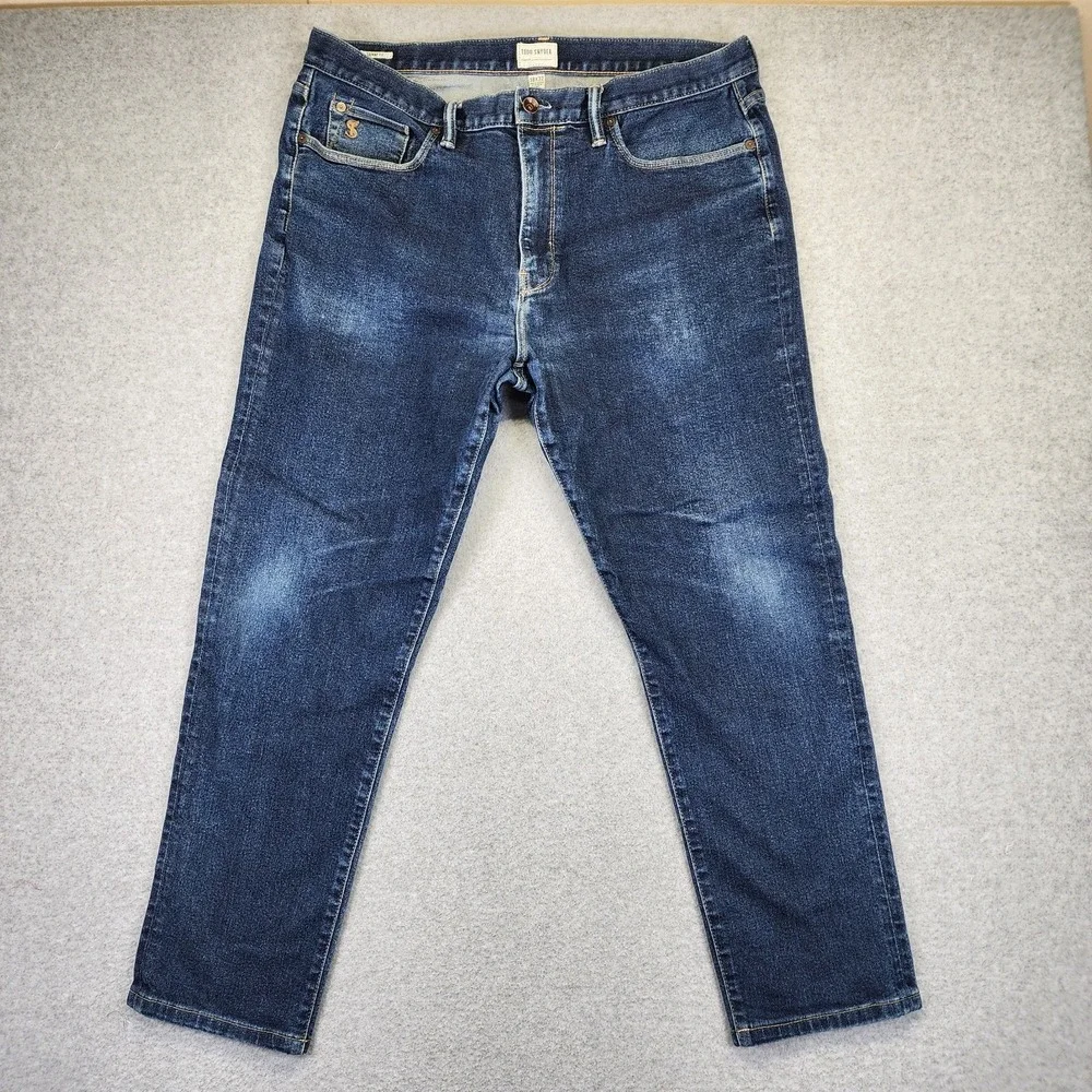 Todd Snyder Mens 38x27  Skinny Fit Jeans 5-Pocket Stretch Blue